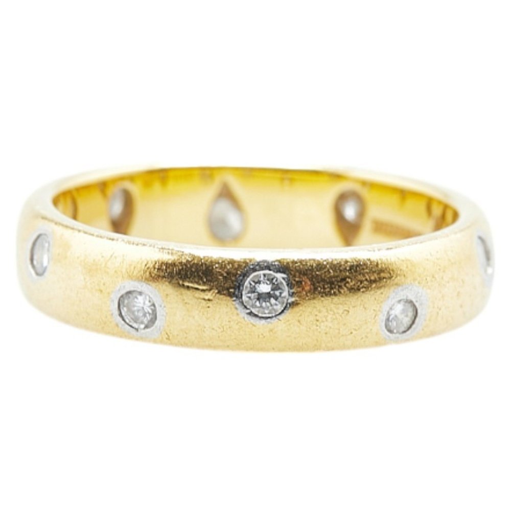 Tiffany & Co. Etoile Diamond Ring, K18YG Yellow Gold, Pt950 Platinum, Women's